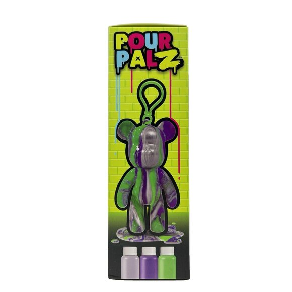 Pour Palz 3.2" Key Ring Bear DIY Paint & Pour Craft Kit - Picture 3 of 7